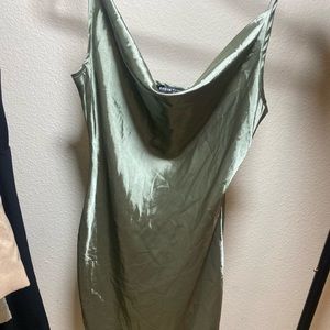 Sage satin dress